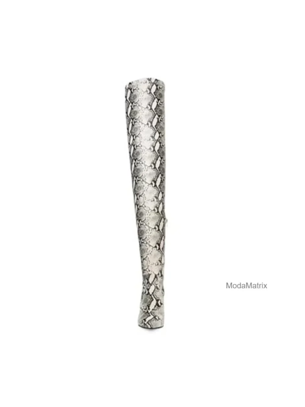 Thigh High Over the Knee Boots Stiletto Heel Side Zip PU Snakeskin